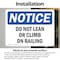 Signmission Do Not Lean Or Climb On Railing, 7 in W x Rectangle, Vinyl Decal OS-2PACK-NS-D-57-L-11292 - alternate 4